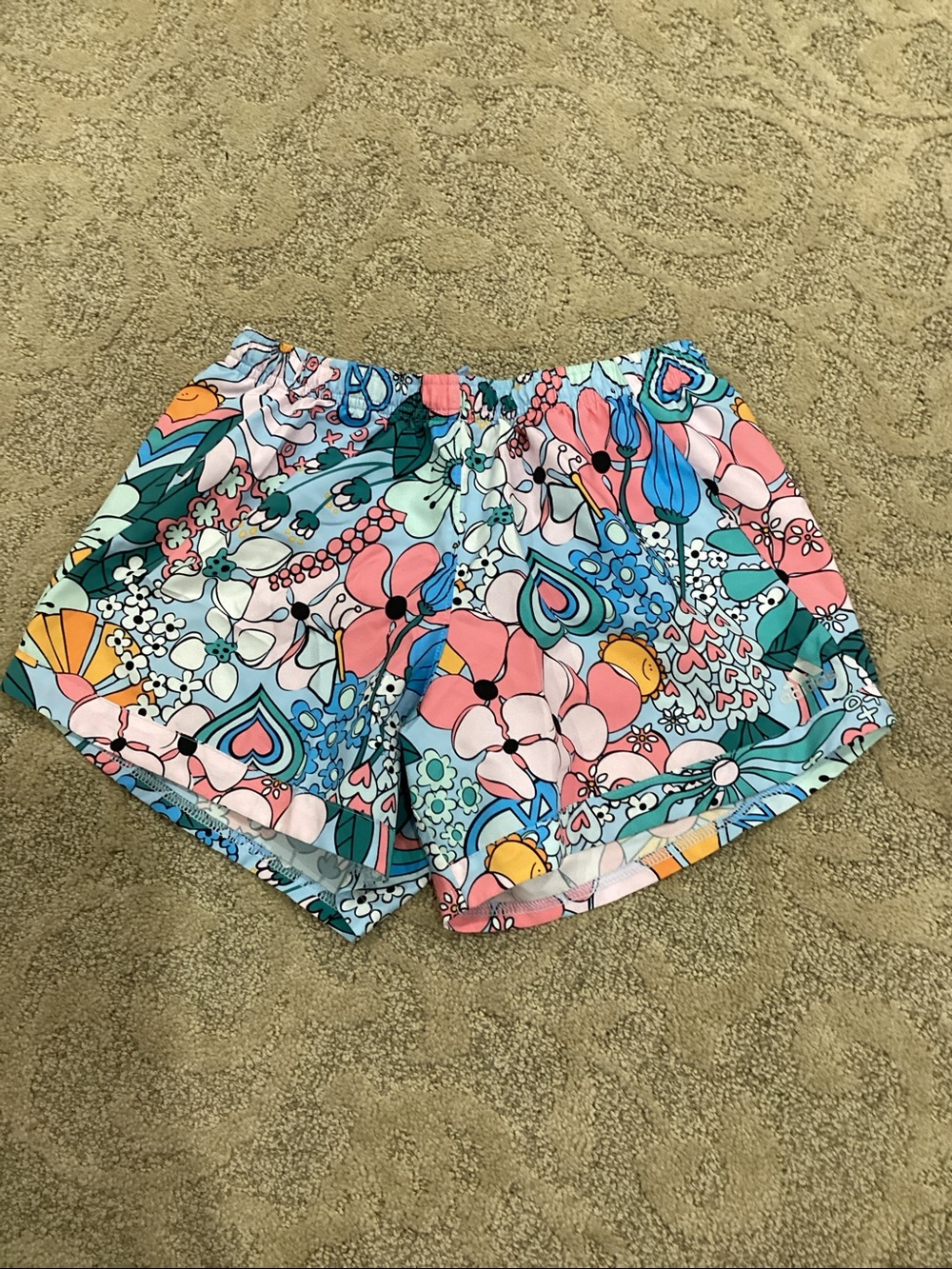 adidas Floral Multicolor Athletic Shorts in Pink, Blue & Teal